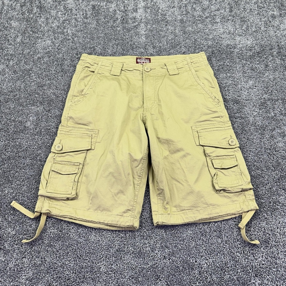 Matchstick Cargo Shorts Mens 36 Beige Cotton Canvas Stretch Pockets Outdoor